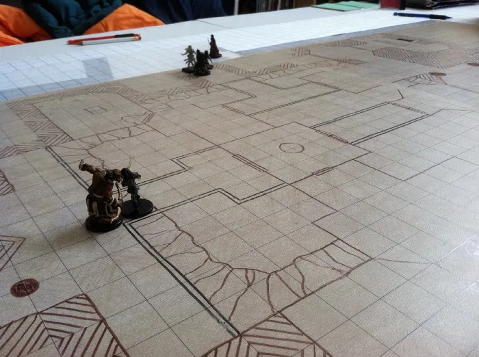 Miniatures set up on map